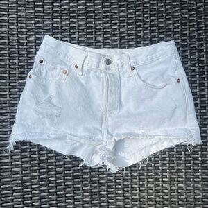 Levi’s 501 White Denim Shorts